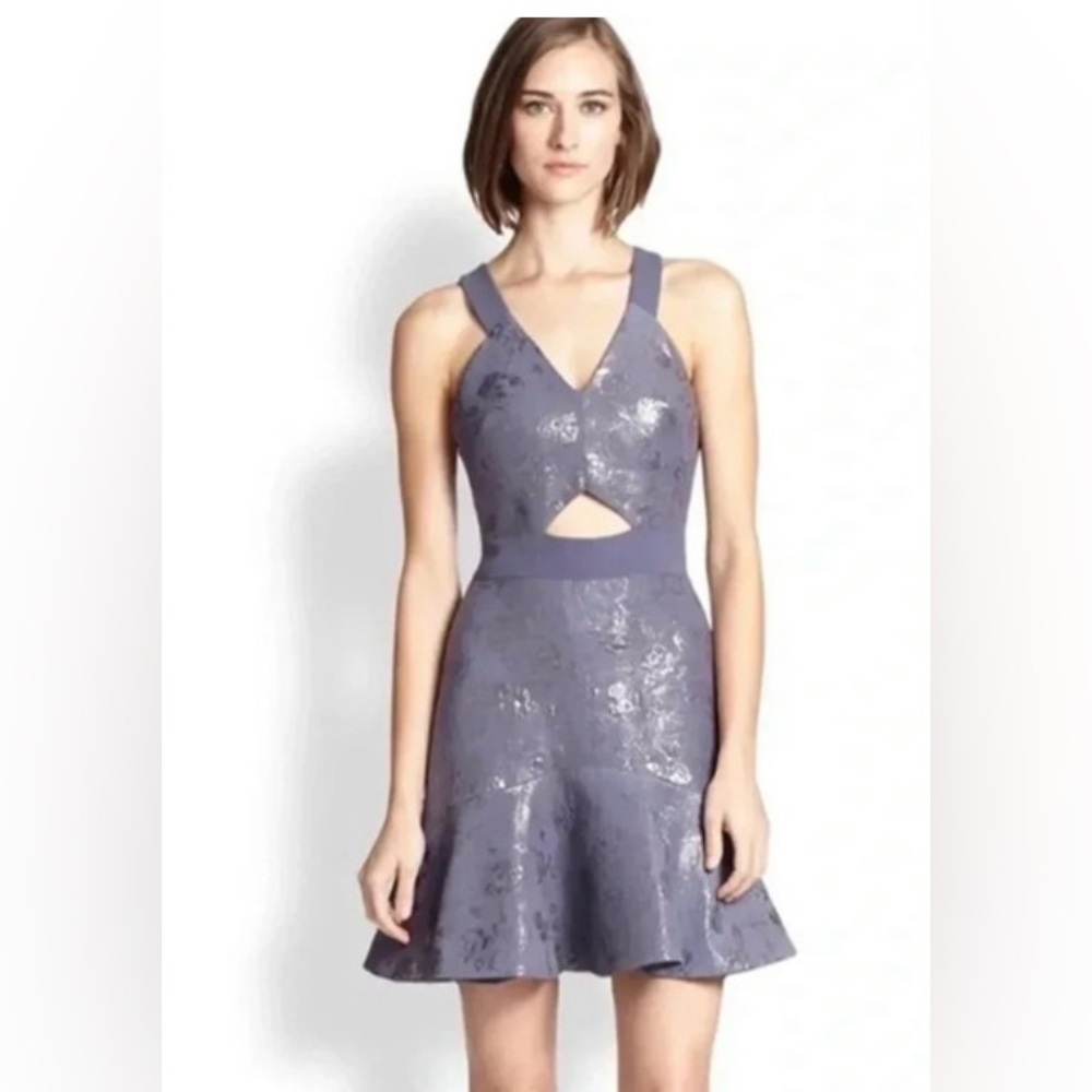 Rebecca Taylor Strapless Dress in Shimmering Purple